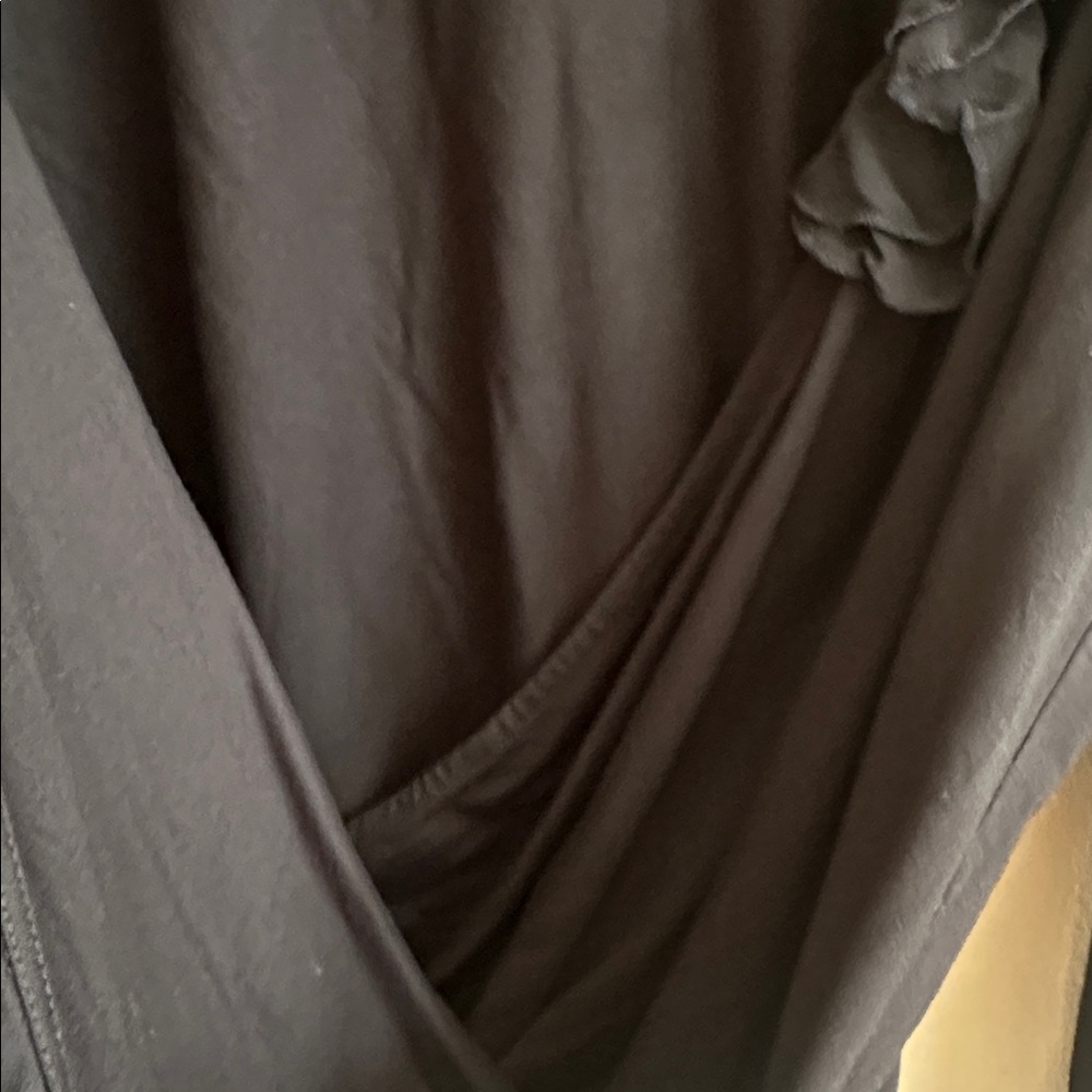 Lauren Ralph Lauren Faux Wrap Chiffon Ruffle Neck & Cuffs Blouse Black Size 2X - Picture 6 of 15
